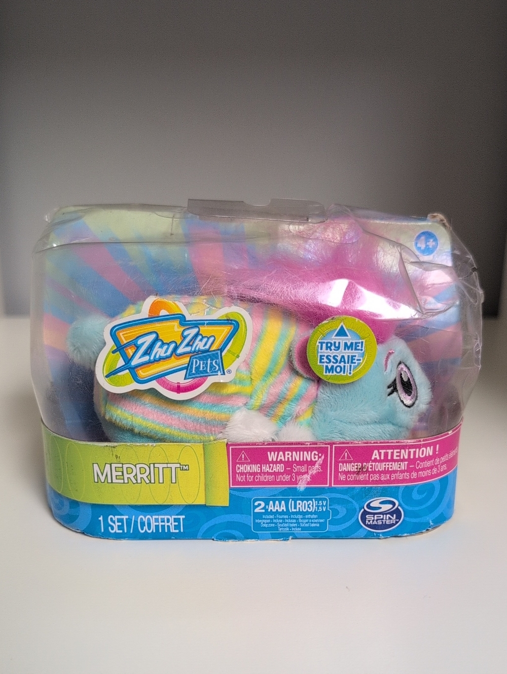 Zhu Zhu Pets Merritt Pink Blue Yellow Robot Hamster 2016 Spin Master Damaged Box